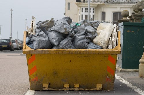 Modern machinery used for demolition waste management