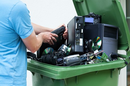 Professional builders waste removal process in action