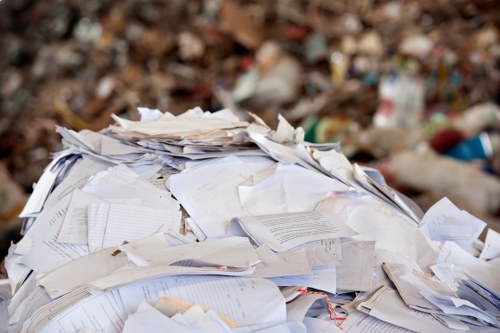 Waste removal process during building demolition